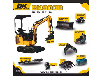 Berger Kraus Mini Excavator BK800B with FULL equipment - Mini pelle: photos 1