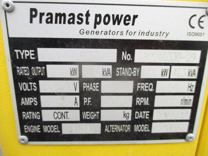 Groupe électrogène neuf Diversen Pramast VG-R30 , 41.3 KVA , New Diesel generator, 3 Phase: photos 15