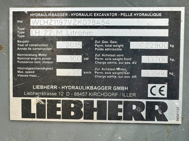 Pelle de manutention pour transport de déchets Liebherr LH22 M Litronic Excellent Working Condition / CE: photos 17