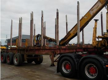 Camion grumier Nooteboom Tri Axle Timber Trailer, Hydraulic Crane, Hydraulic Rotating Grapple (Plating Certificate Available)