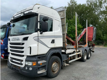 Camion grumier Scania R 730 Kurzholztransporter mit Ladekran