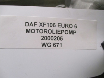 Moteur et pièces pour Camion DAF XF106 2000205 MOTOROLIEPOMP EURO 6: photos 2