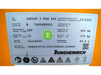Accumulateur pour Matériel de manutention Jungheinrich unknown Battery 24V465Ah 24 3PZS465 year 21/2020 370 kg dimensions 78,5x21x79cm sn. 7483488001: photos 3