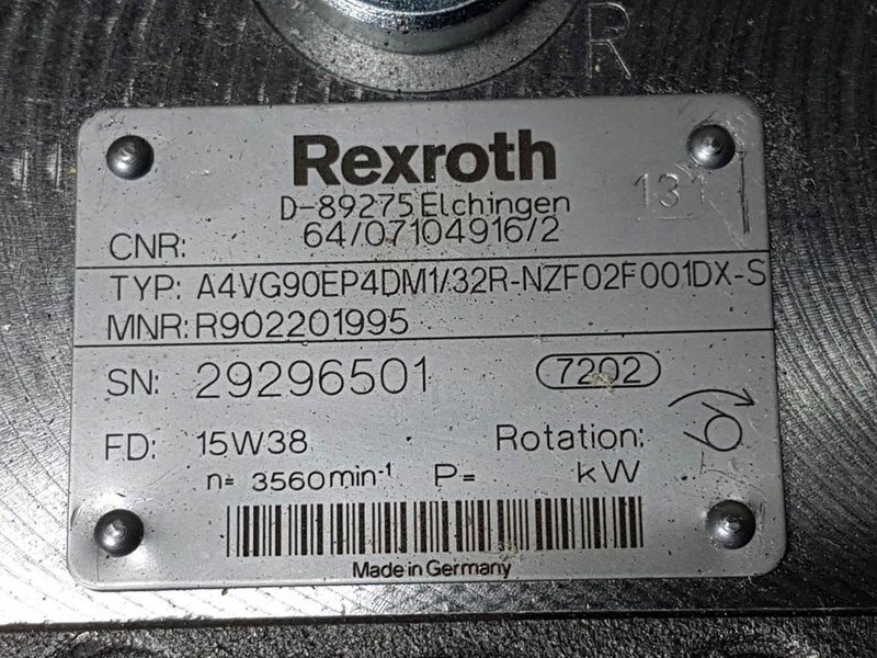 Hydraulique Rexroth A4VG90EP4DM1/32R-R902201995-Drive pump/Fahrpumpe: photos 6