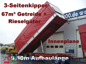 KEMPF 3-Seiten Getreidekipper 67m³   9.80m Aufbaulänge - Remorque rideaux coulissants