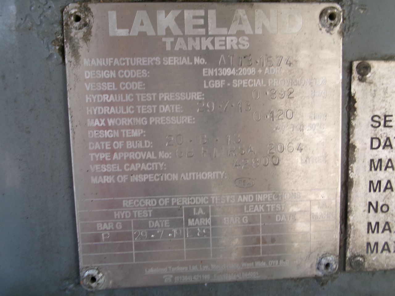Lakeland Tankers Fuel tank alu 42.8 m3 / 6 comp + pump — crédit-bail Lakeland Tankers Fuel tank alu 42.8 m3 / 6 comp + pump: photos 31