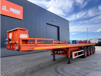 MOL 62 tons Ballast trailer, 4 axles, 2 steering axles, Belgium- trailer, 75% tyres - Semi-remorque plateau