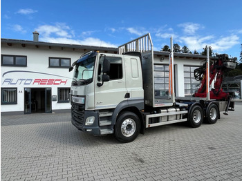 Camion grumier, Camion grue DAF CF 460 6x4 mit Riedler Holzaufb. Penz Kran 12Z: photos 3