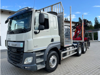 Camion grumier, Camion grue DAF CF 460 6x4 mit Riedler Holzaufb. Penz Kran 12Z: photos 4