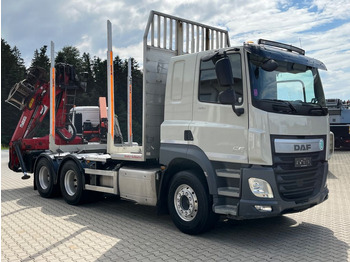 Camion grumier, Camion grue DAF CF 460 6x4 mit Riedler Holzaufb. Penz Kran 12Z: photos 2