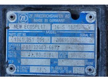 Boîte de vitesse pour Camion ZF 16S1821OD+INT 81.32003.6673: photos 5 Boîte de vitesse pour Camion ZF 16S1821OD+INT 81.32003.6673: photos 5