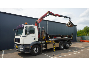 Camion grue MAN TGM 26.290 TIPPER WITH HMF 1643 Z2 CRANE: photos 2
