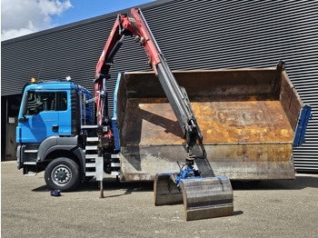 Camion benne, Camion grue MAN TGS 28.400 6X4-4 BL / CRANE + 2 SIDE TIPPER: photos 4