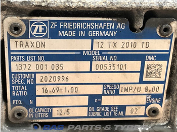 Boîte de vitesse pour Camion DAF CF Euro 6 DAF 12TX2010 TD TraXon Versnellingsbak 2185317: photos 5 Boîte de vitesse pour Camion DAF CF Euro 6 DAF 12TX2010 TD TraXon Versnellingsbak 2185317: photos 5