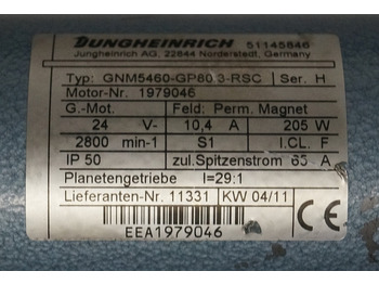 Système électrique pour Matériel de manutention Jungheinrich 51145846 | Steeringmotor 24V type GNM5460 GP80,3 RSC Steering senso: photos 2