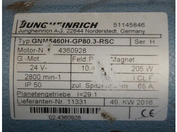Système électrique pour Matériel de manutention Jungheinrich 51145846 | Steeringmotor 24V type GNM5460 GP80,3 RSC Steering senso: photos 3
