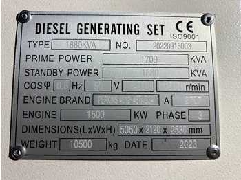 Groupe électrogène neuf Perkins 4012-46TAG3A - 1.880 kVA Generator - DPX-19824-O: photos 4