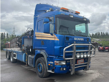 Camion plateau, Camion grue Truck Scania R 164 460 + crane PM 35.5 SP: photos 3