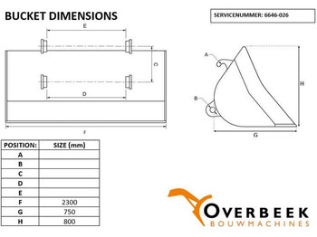 Godet pour Engins de chantier Ahlmann AZ9/AS7CS - 2,30MTR - Bucket/Schaufel/Dichte bak: photos 5