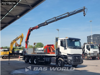 Camion plateau, Camion grue Renault C 480 8X4 Palfinger 24.001 SLD5 Kran Crane Lift-Lenkachse Euro 6: photos 3