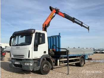 Camion plateau, Camion grue 2008 Iveco Eurocargo 120E22 2005 Palfinger PK7501 Articulat ... Flatbed Truck with Crane: photos 2