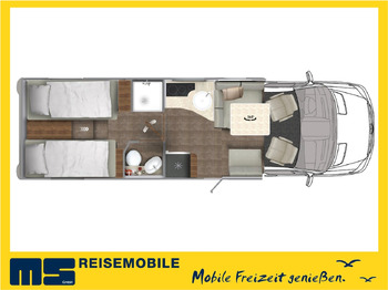 Camping-car profilé Eura Mobil CONTURA 766 EB / LUMINARY PAKET / EINZELBETTEN: photos 2