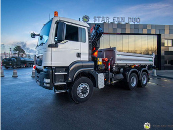 Camion grue MAN  TGS 26.360 6x6 PALFINGER PK 18001 EH Crane Kipe: photos 2