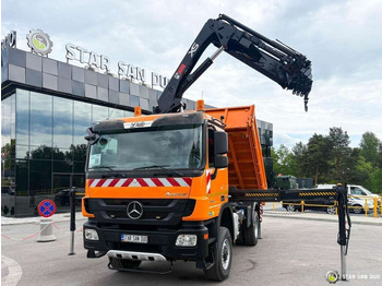Camion benne Mercedes-Benz Actros 1841 AK 4x4 Hiab 288E-7 Crane Kipper: photos 4 Camion benne Mercedes-Benz Actros 1841 AK 4x4 Hiab 288E-7 Crane Kipper: photos 4