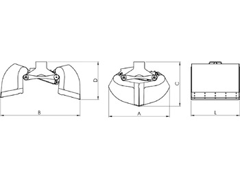 Benne preneuse pour Grue auxiliaire neuf Clamshell bucket with high capacity BV-S 650: photos 3 Benne preneuse pour Grue auxiliaire neuf Clamshell bucket with high capacity BV-S 650: photos 3