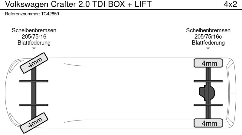 Volkswagen Crafter 2.0 TDI BOX + LIFT - Fourgon grand volume: photos 4 Volkswagen Crafter 2.0 TDI BOX + LIFT - Fourgon grand volume: photos 4