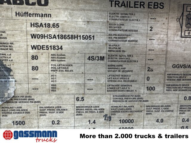 Hüffermann HSA 18.65 Schlittenabroller - Remorque ampliroll/ Multibenne: photos 5 Hüffermann HSA 18.65 Schlittenabroller - Remorque ampliroll/ Multibenne: photos 5