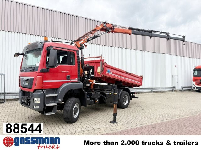 MAN TGS 18.400 4x4 BB, Navi, Kran Atlas 120.2E-A3L, - Camion benne, Camion grue: photos 1 MAN TGS 18.400 4x4 BB, Navi, Kran Atlas 120.2E-A3L, - Camion benne, Camion grue: photos 1