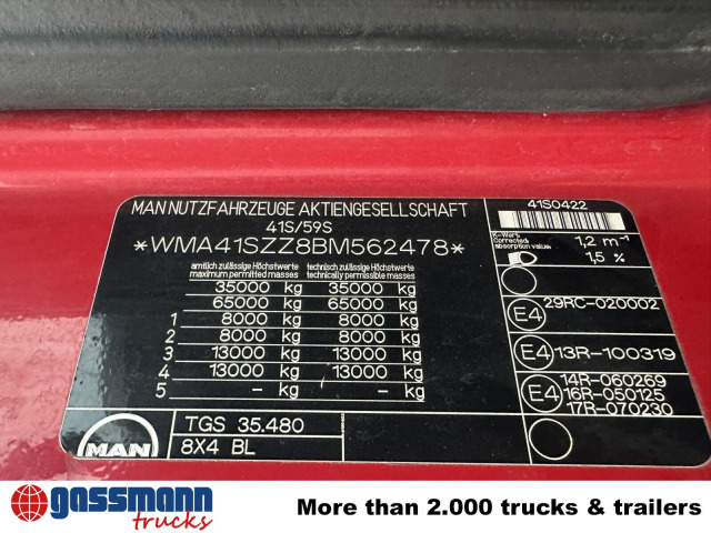 MAN TGS 35.400 8x4 BL, Schub-Knick bis 6,5m - Camion ampliroll: photos 5 MAN TGS 35.400 8x4 BL, Schub-Knick bis 6,5m - Camion ampliroll: photos 5