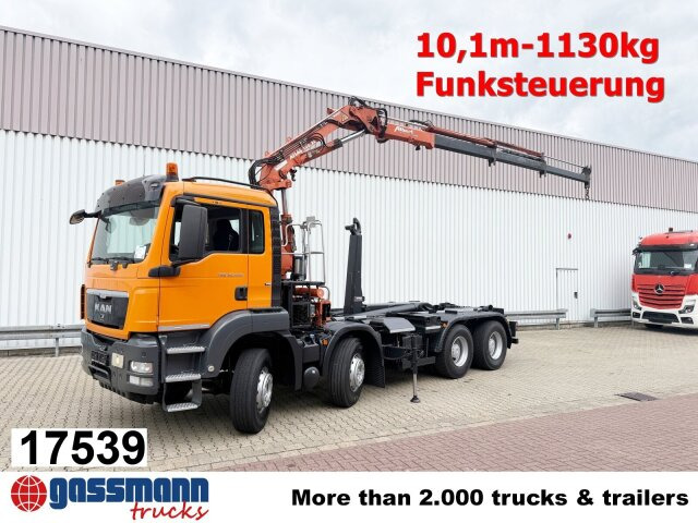 MAN TGS 35.440 8x4 BL, Meiller 19.62, Atlas Kran - Camion ampliroll, Camion grue: photos 1 MAN TGS 35.440 8x4 BL, Meiller 19.62, Atlas Kran - Camion ampliroll, Camion grue: photos 1