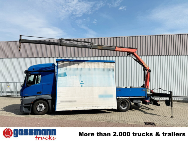 Camion plateau, Camion grue Mercedes-Benz Actros 1836 L 4x2, Glastransporter, Heckkran: photos 13