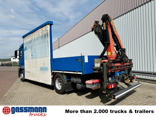 Camion plateau, Camion grue Mercedes-Benz Actros 1836 L 4x2, Glastransporter, Heckkran: photos 12
