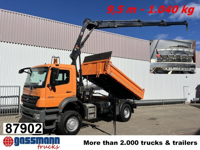 Mercedes-Benz Axor 1829 AK 4x4 mit Kran Hiab XS 111BS-3 HiDuo, - Camion benne, Camion grue: photos 1 Mercedes-Benz Axor 1829 AK 4x4 mit Kran Hiab XS 111BS-3 HiDuo, - Camion benne, Camion grue: photos 1