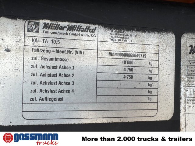 Müller-Mitteltal KA-TA 10.5C, Ex-Stadtverwaltung - Remorque benne: photos 2 Müller-Mitteltal KA-TA 10.5C, Ex-Stadtverwaltung - Remorque benne: photos 2