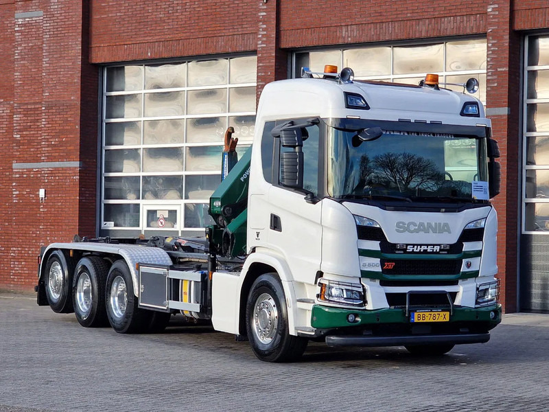 Scania G500 XT 8x4*4 - HMF 2820K Crane - AJK 20T Hooklift - Retarder - Full air - Like new - Camion grue: photos 3 Scania G500 XT 8x4*4 - HMF 2820K Crane - AJK 20T Hooklift - Retarder - Full air - Like new - Camion grue: photos 3