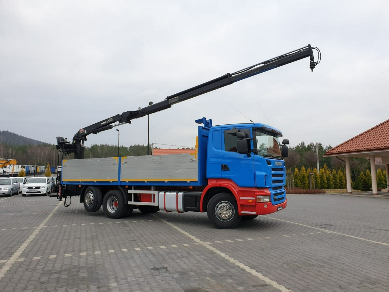 Scania R 400 LB 6x2 HDS Budowlanka Widły Oś Skrętna Super Stan - Camion plateau, Camion grue: photos 4 Scania R 400 LB 6x2 HDS Budowlanka Widły Oś Skrętna Super Stan - Camion plateau, Camion grue: photos 4