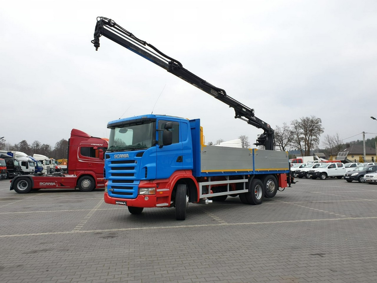 Scania R 400 LB 6x2 HDS Budowlanka Widły Oś Skrętna Super Stan - Camion plateau, Camion grue: photos 3 Scania R 400 LB 6x2 HDS Budowlanka Widły Oś Skrętna Super Stan - Camion plateau, Camion grue: photos 3
