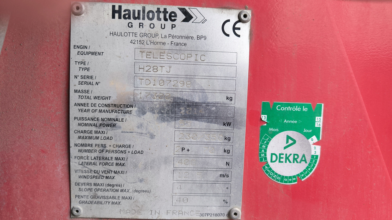 Nacelle télescopique HAULOTTE H 28 TJ: photos 6