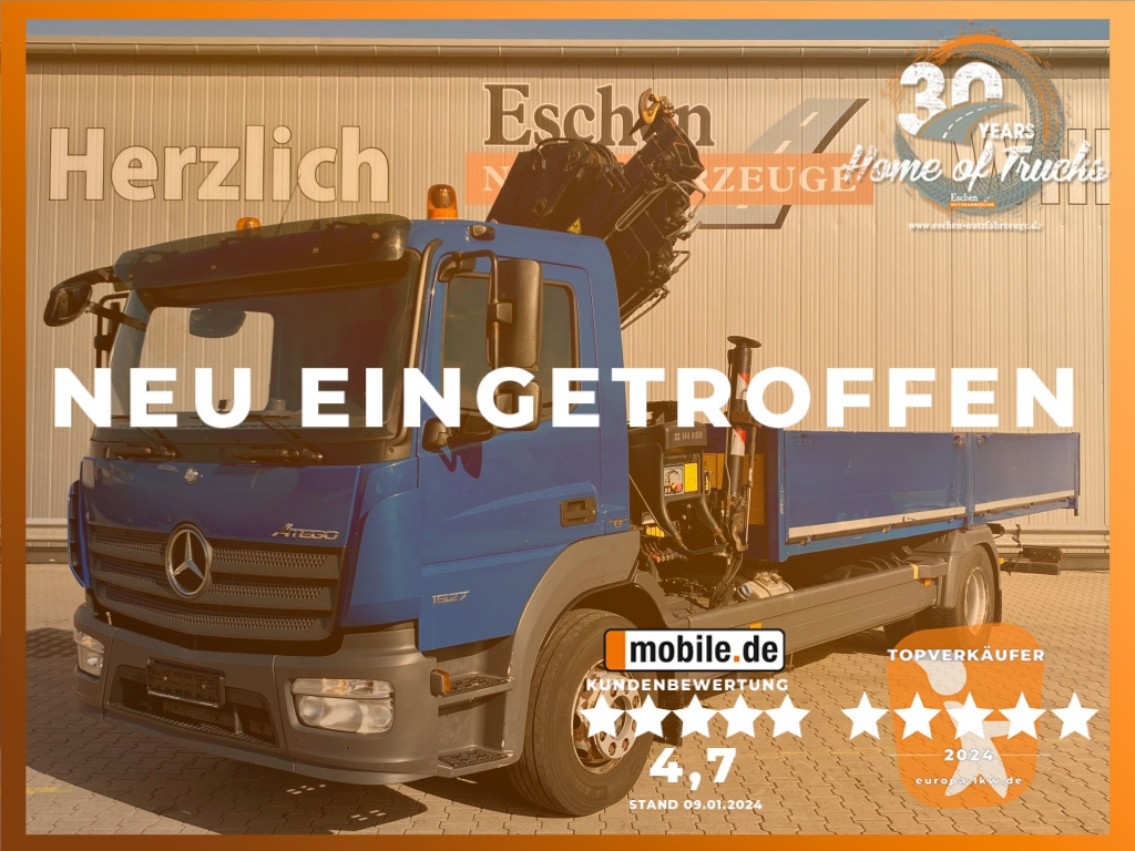 Mercedes-Benz 1527 L 4x2 Atego / HIAB 144 E-5 Hiduo Faltkran - Camion plateau, Camion grue: photos 1 Mercedes-Benz 1527 L 4x2 Atego / HIAB 144 E-5 Hiduo Faltkran - Camion plateau, Camion grue: photos 1