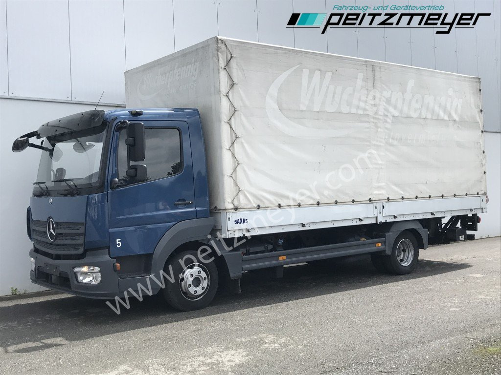 MERCEDES-BENZ Atego 818 L Pritsche+LBW, Klima, 2 x AHK - Camion à rideaux coulissants: photos 1 MERCEDES-BENZ Atego 818 L Pritsche+LBW, Klima, 2 x AHK - Camion à rideaux coulissants: photos 1