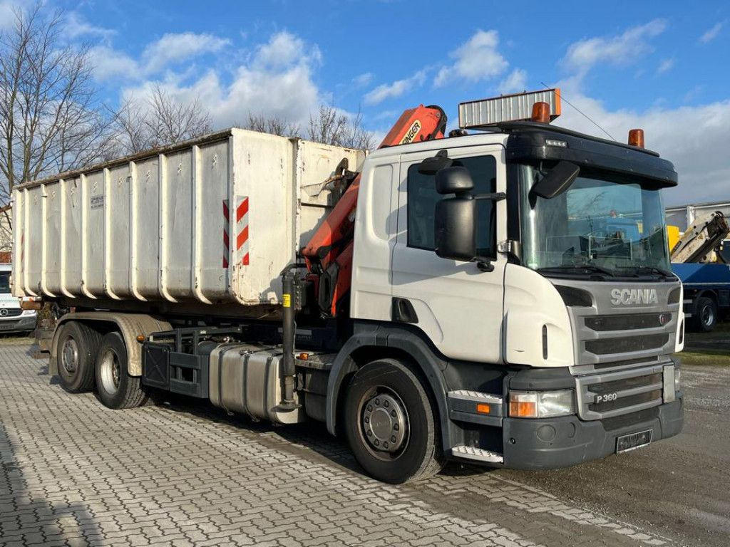 Scania P 360 6x2 Abrollkipper mit Kran Lift/Lenkachse - Camion ampliroll, Camion grue: photos 2 Scania P 360 6x2 Abrollkipper mit Kran Lift/Lenkachse - Camion ampliroll, Camion grue: photos 2