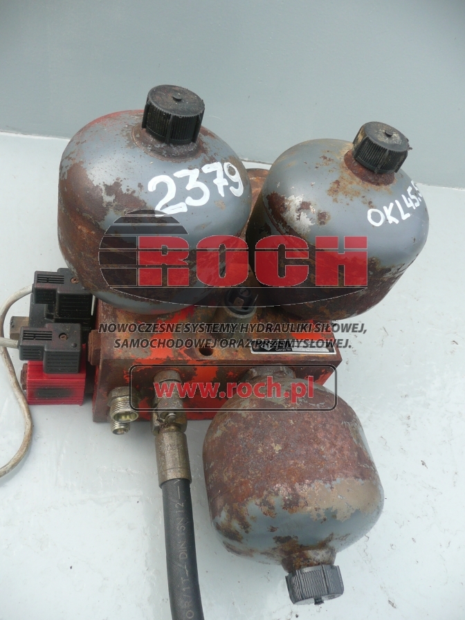 O&K 4523255 0001 MK060018 + HYDROAKUMULATOR 0,75L + 851020 24VDC + 02-178087 24VDC - Valve hydraulique pour Chargeuse sur pneus: photos 1 O&K 4523255 0001 MK060018 + HYDROAKUMULATOR 0,75L + 851020 24VDC + 02-178087 24VDC - Valve hydraulique pour Chargeuse sur pneus: photos 1