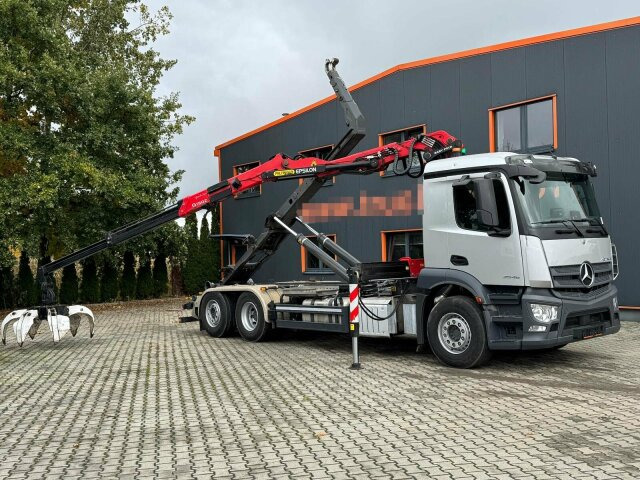 Mercedes-Benz ACTROS 2546 6x2 Abrollkip Kran Palfinger Q150Z95 - Camion ampliroll, Camion grue: photos 2 Mercedes-Benz ACTROS 2546 6x2 Abrollkip Kran Palfinger Q150Z95 - Camion ampliroll, Camion grue: photos 2