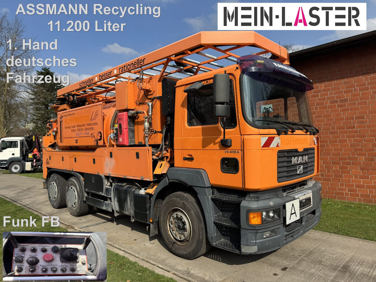 MAN FE 410 Assmann Saug HD Spüler Recycling + FB. - Camion vidangeur: photos 1 MAN FE 410 Assmann Saug HD Spüler Recycling + FB. - Camion vidangeur: photos 1