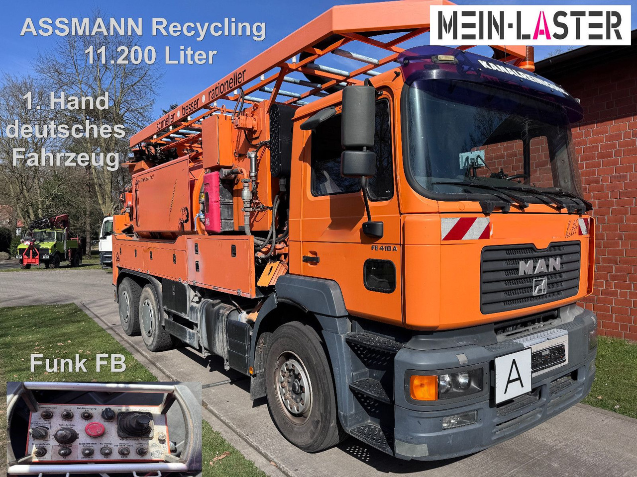 MAN FE 410 Assmann Saug HD Spüler Recycling + FB. - Camion vidangeur: photos 1 MAN FE 410 Assmann Saug HD Spüler Recycling + FB. - Camion vidangeur: photos 1