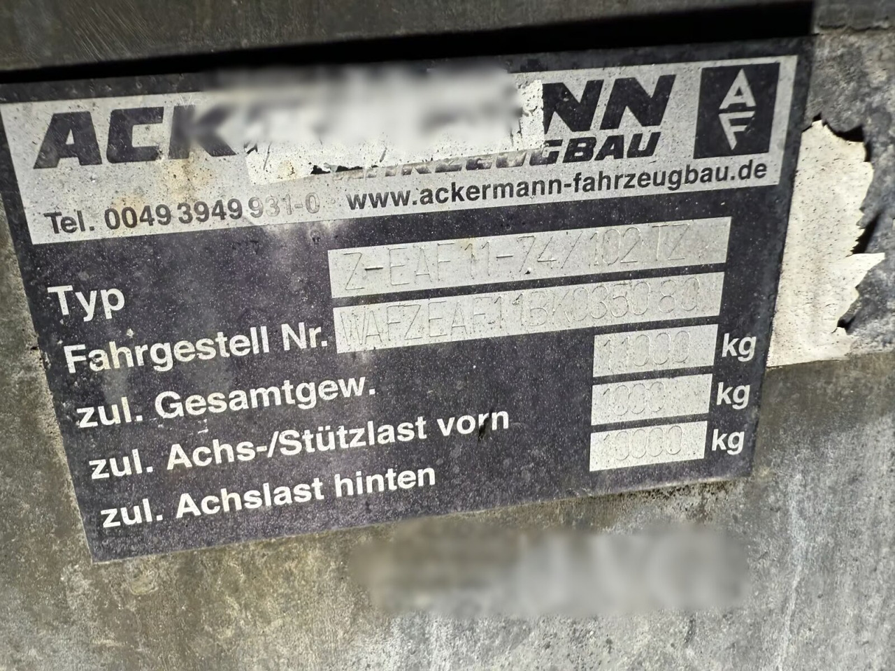 Ackermann Z-EAF 11-7,4/102TZ Z-EAF 11-7,4/102TZ, Verzinkt - Remorque châssis: photos 4 Ackermann Z-EAF 11-7,4/102TZ Z-EAF 11-7,4/102TZ, Verzinkt - Remorque châssis: photos 4